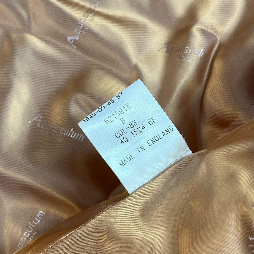 Aquascutum Long Coat Asian fit M US size S Camel Authentic