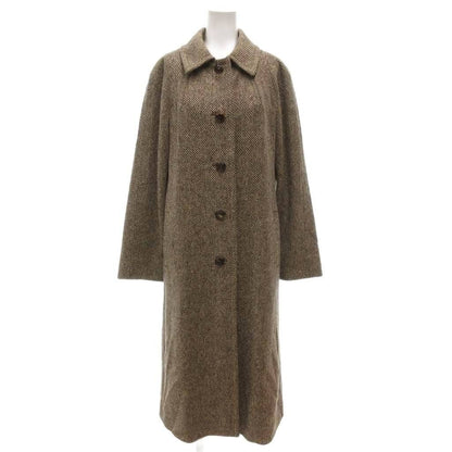 Aquascutum Long Coat FREE SIZE Brown Authentic