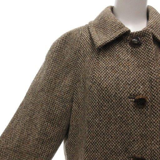 Aquascutum Long Coat FREE SIZE Brown Authentic