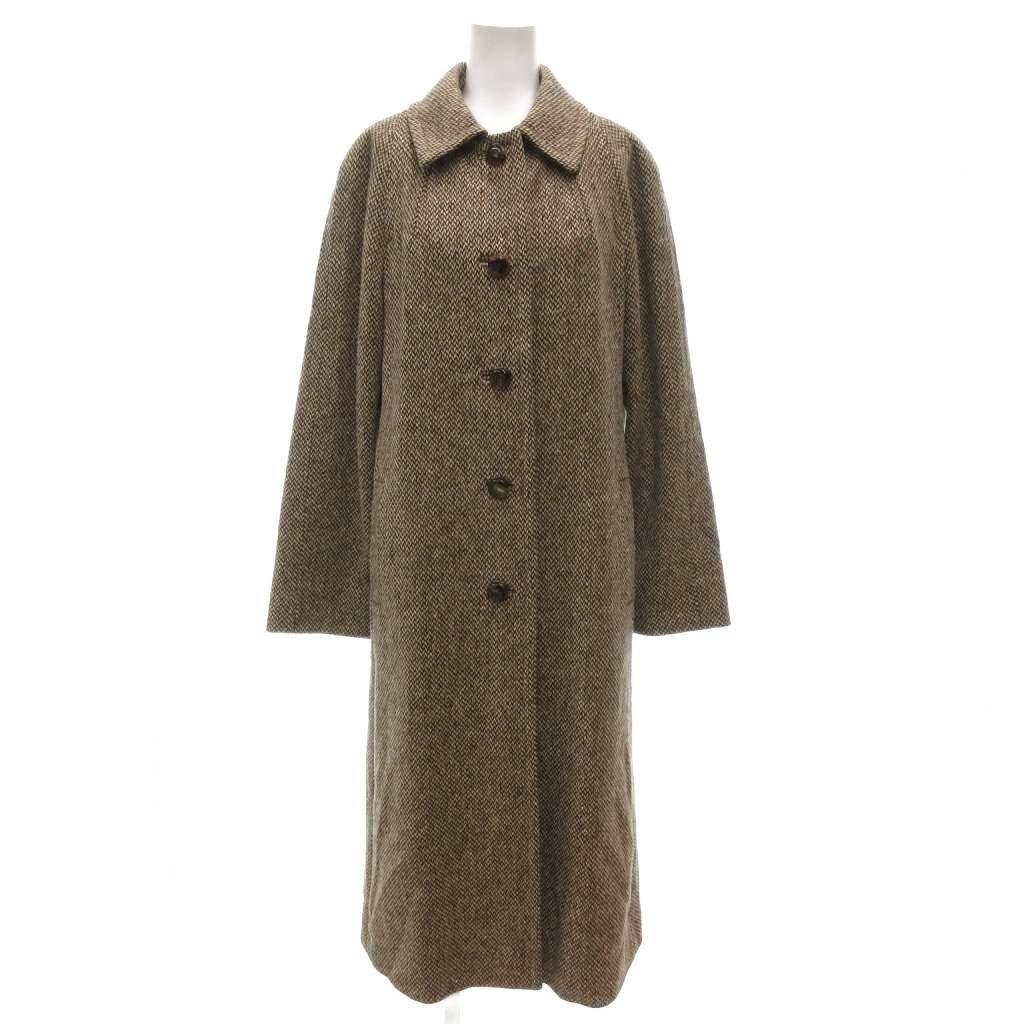 Aquascutum Long Coat FREE SIZE Brown Authentic