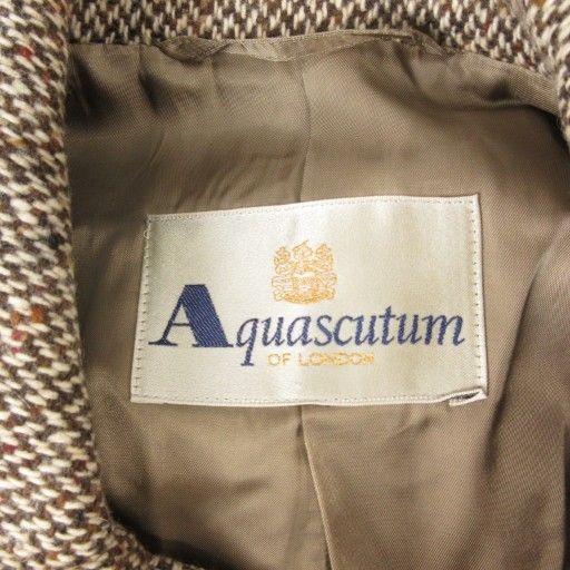 Aquascutum Long Coat FREE SIZE Brown Authentic