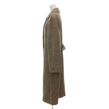 Aquascutum Long Coat FREE SIZE Brown Authentic