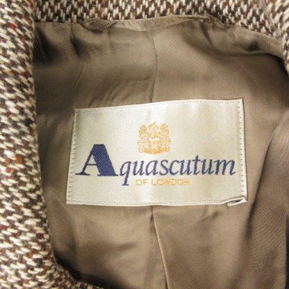 Aquascutum Long Coat FREE SIZE Brown Authentic