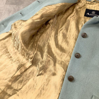 Aquascutum Wool Coat Asian fit L US size M Mint Blue Authentic