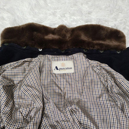 Aquascutum Wool Coat Club Check Asian fit L US size M Authentic