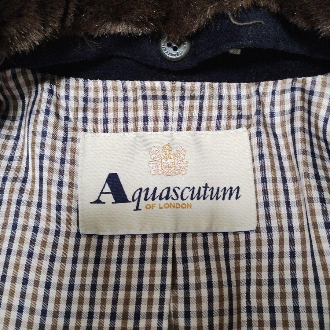 Aquascutum Wool Coat Club Check Asian fit L US size M Authentic