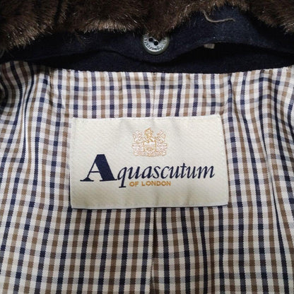 Aquascutum Wool Coat Club Check Asian fit L US size M Authentic