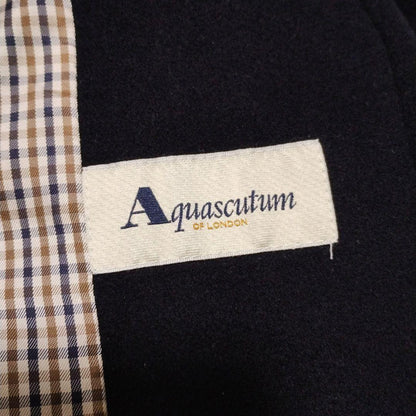 Aquascutum Wool Coat Club Check Asian fit L US size M Authentic