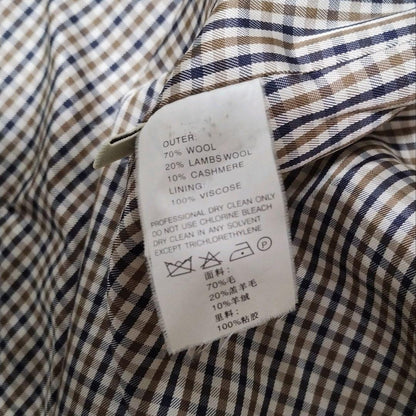 Aquascutum Wool Coat Club Check Asian fit L US size M Authentic