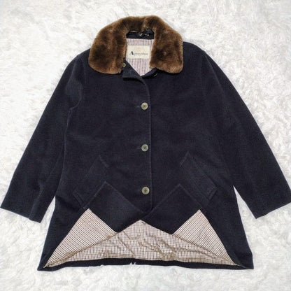Aquascutum Wool Coat Club Check Asian fit L US size M Authentic