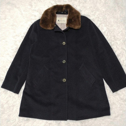 Aquascutum Wool Coat Club Check Asian fit L US size M Authentic