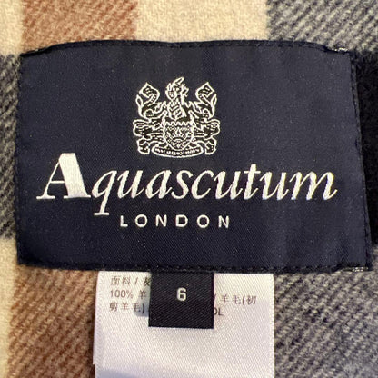 Aquascutum Wool Coat Club Check Asian fit M US size S Authentic