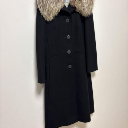 Aquascutum Long Coat FREE SIZE Black Authentic