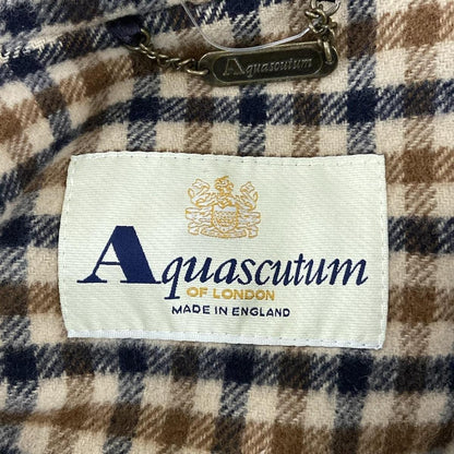 Aquascutum duffle coat Club Check Asian fit M US size S Dark Gray Authentic