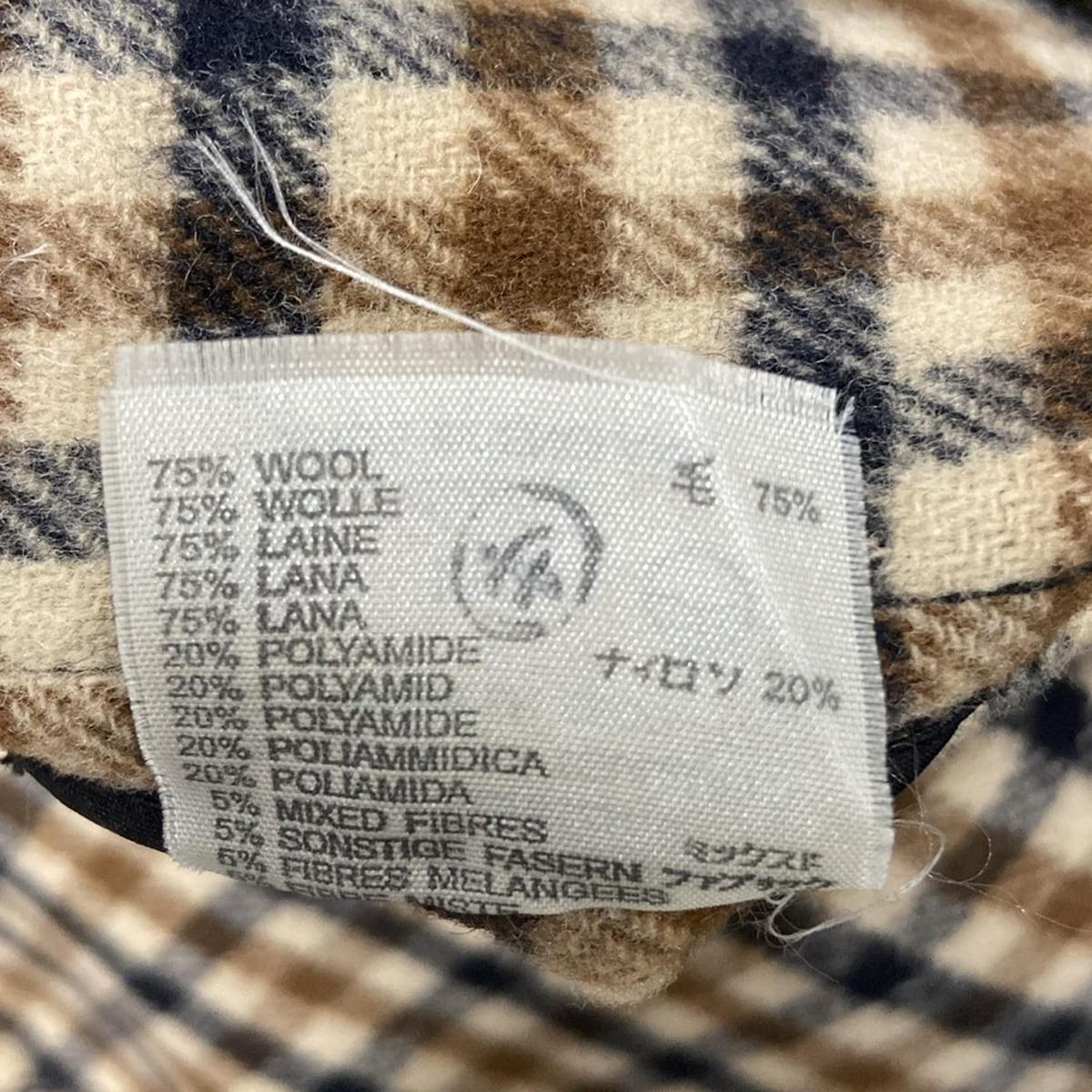 Aquascutum duffle coat Club Check Asian fit M US size S Dark Gray Authentic