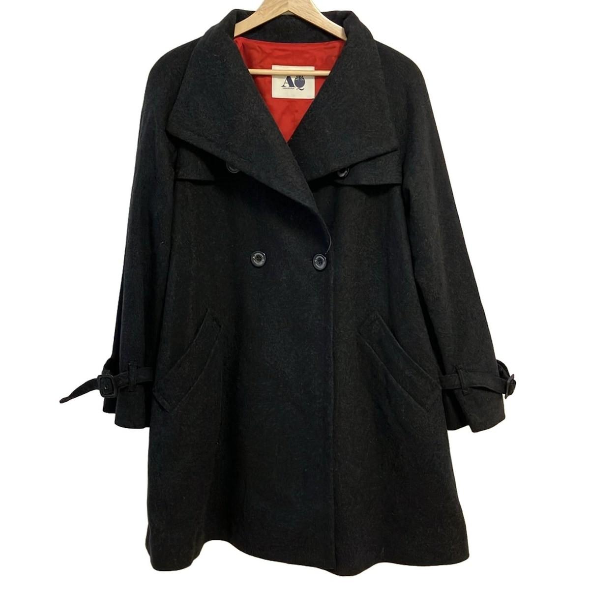 Aquascutum Coat Asian fit M 38 US size S Black Authentic