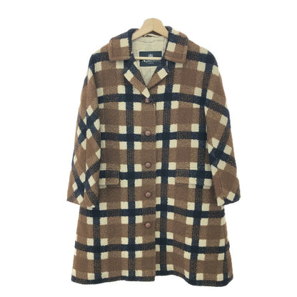 Aquascutum Long Wool Coat size 4F Brown Authentic