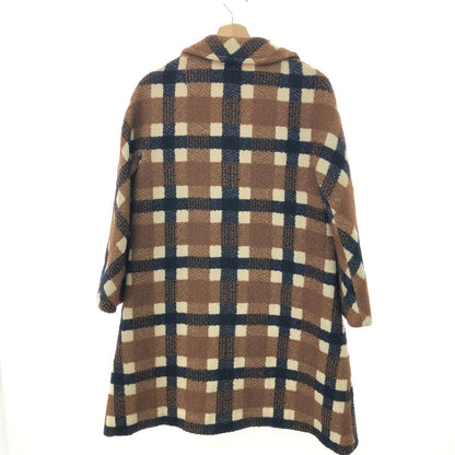 Aquascutum Long Wool Coat size 4F Brown Authentic