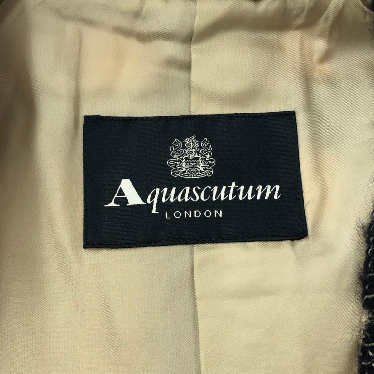Aquascutum Long Wool Coat size 4F Brown Authentic