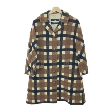 Aquascutum Long Wool Coat size 4F Brown Authentic