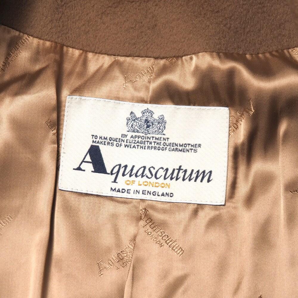 Aquascutum Long Coat size 7F Brown Authentic