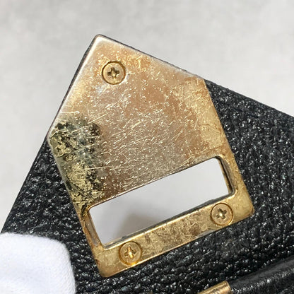 Saint Laurent Bag Cassandra YSL Shoulder Purse Leather Black Gold Authentic