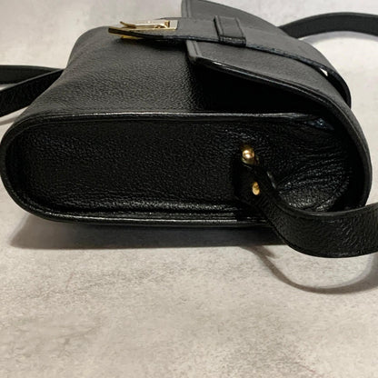 Saint Laurent Bag Cassandra YSL Shoulder Purse Leather Black Gold Authentic