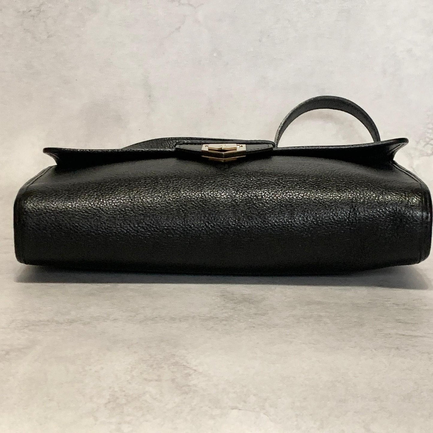 Saint Laurent Bag Cassandra YSL Shoulder Purse Leather Black Gold Authentic