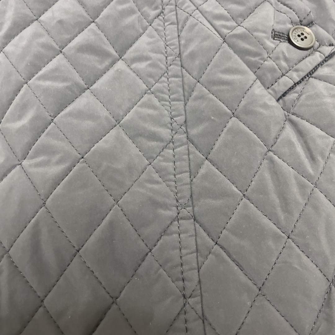 Aquascutum Quilting Coat Club Check Black Authentic