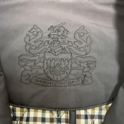 Aquascutum Quilting Coat Club Check Black Authentic