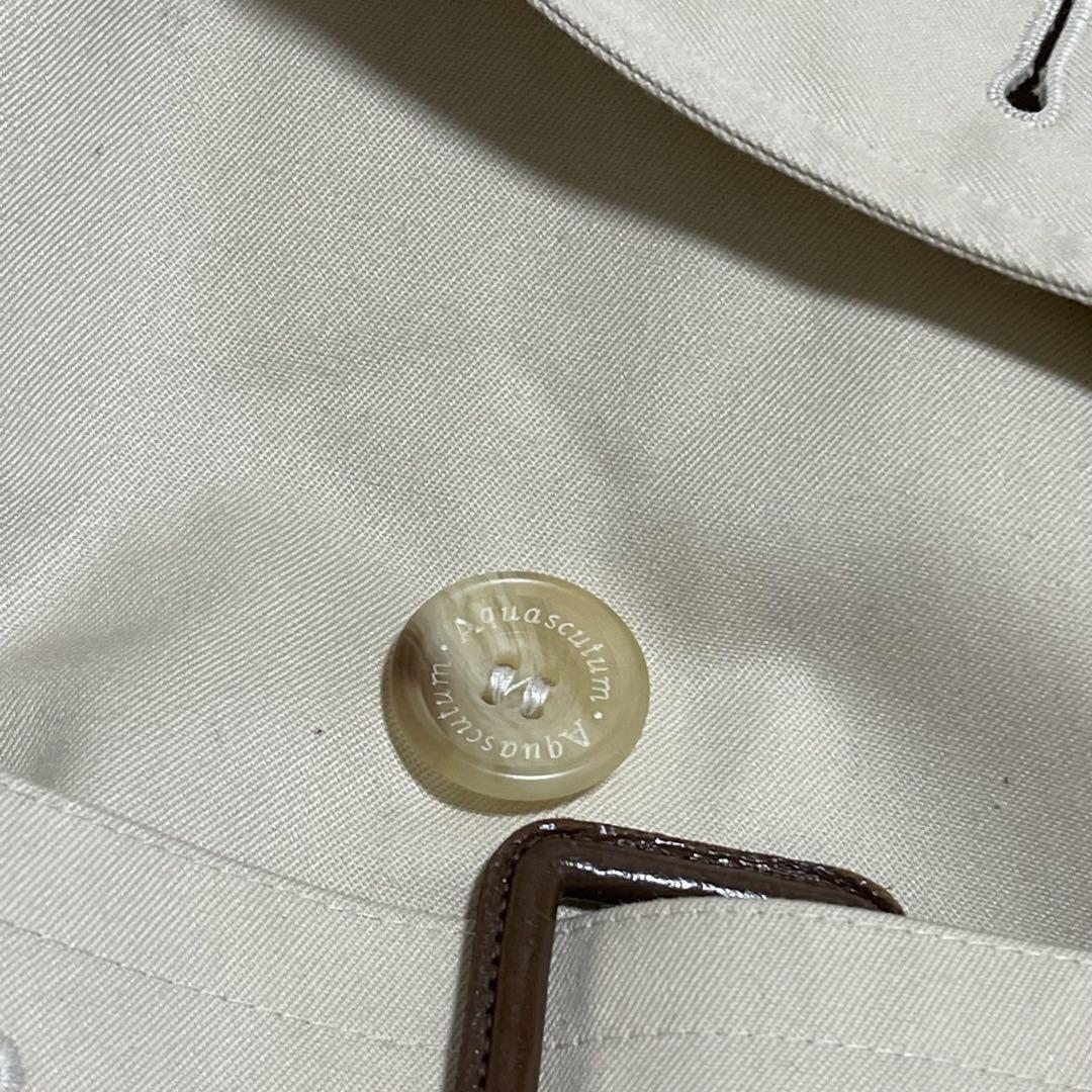 Aquascutum Trench Coat Club Check FREE SIZE Beige Authentic