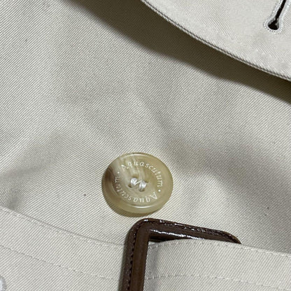 Aquascutum Trench Coat Club Check FREE SIZE Beige Authentic