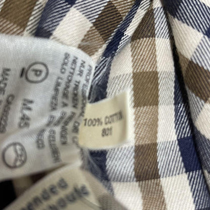 Aquascutum Trench Coat Club Check FREE SIZE Beige Authentic