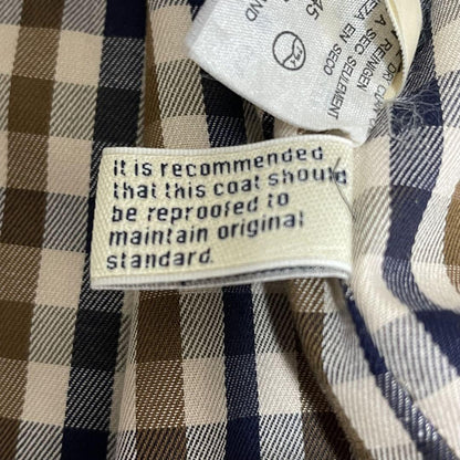 Aquascutum Trench Coat Club Check FREE SIZE Beige Authentic