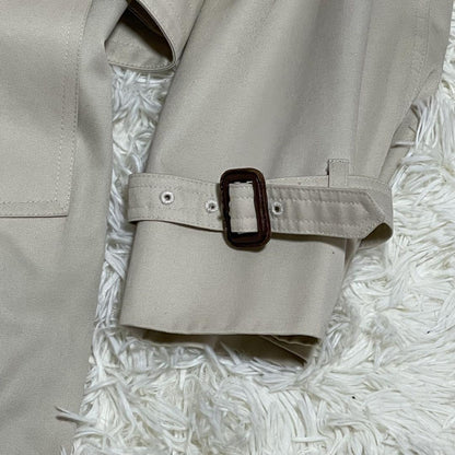 Aquascutum Trench Coat Club Check FREE SIZE Beige Authentic