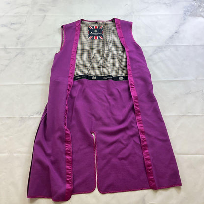 Aquascutum Trench Coat Club Check Asian fit M US size S Black Purple Authentic