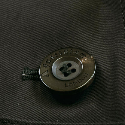 Aquascutum Trench Coat Club Check Asian fit M US size S Black Purple Authentic