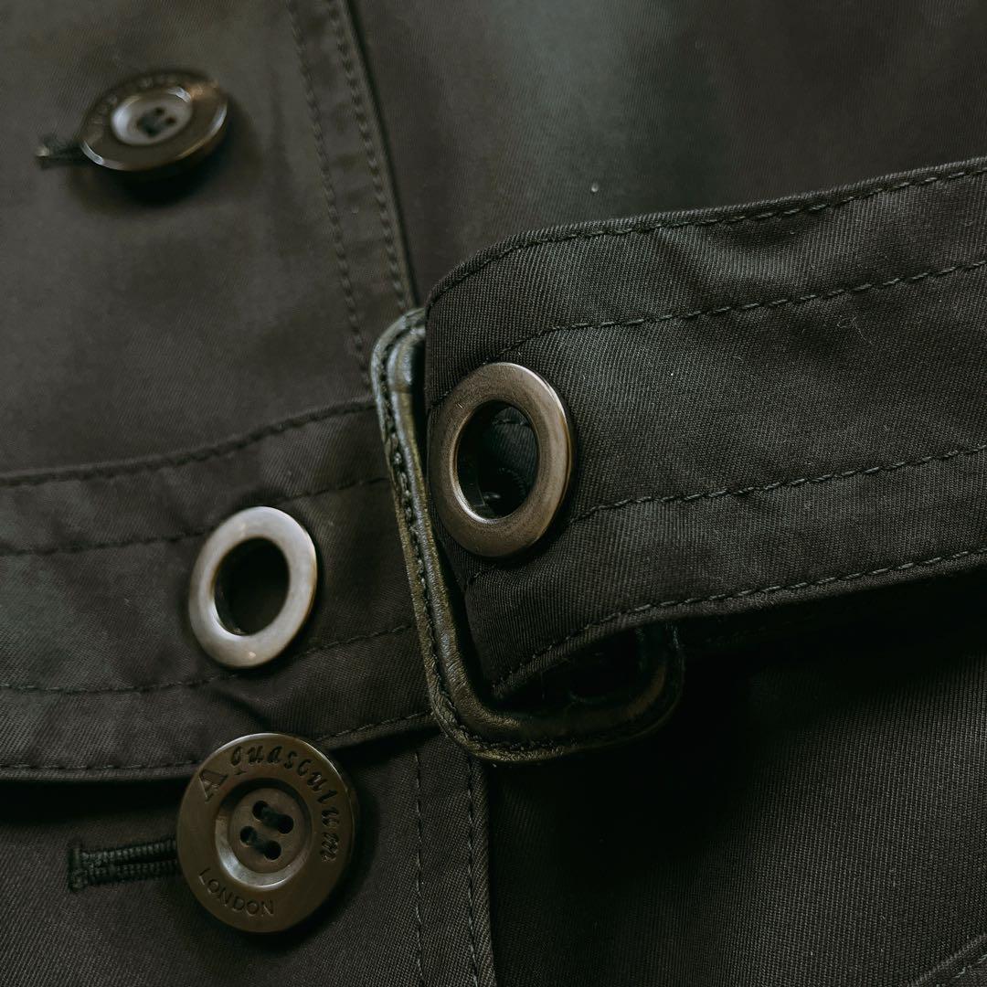 Aquascutum Trench Coat Club Check Asian fit M US size S Black Purple Authentic