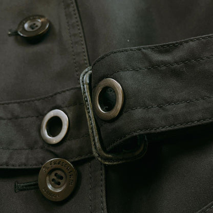 Aquascutum Trench Coat Club Check Asian fit M US size S Black Purple Authentic