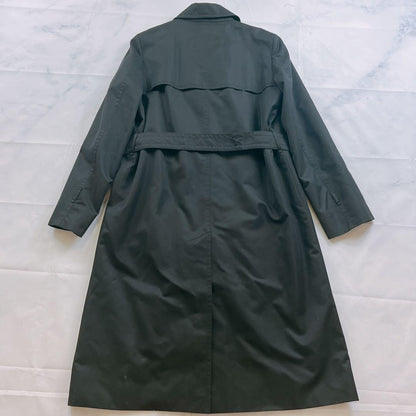 Aquascutum Trench Coat Club Check Asian fit M US size S Black Purple Authentic