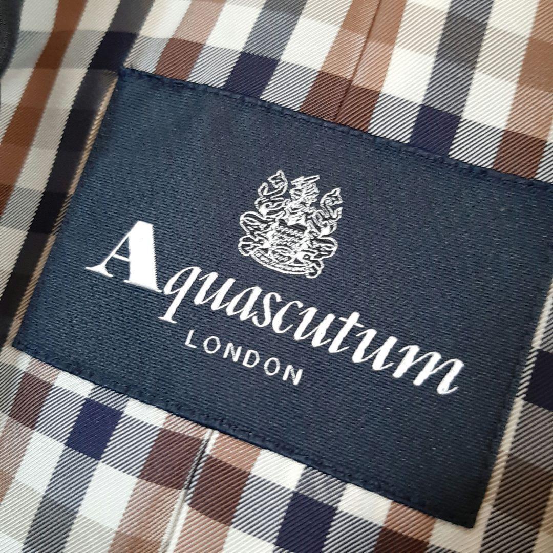 Aquascutum London Trench Coat Club Check Asian fit M US size S Black Authentic