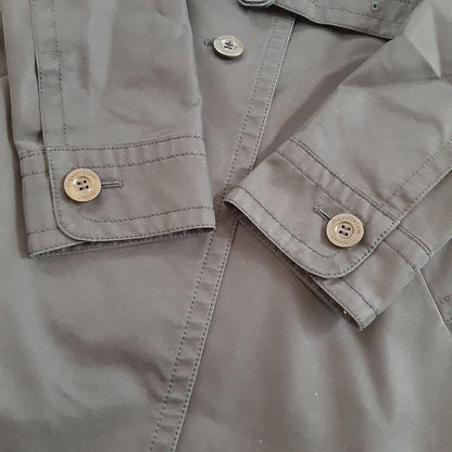 Aquascutum London Trench Coat Club Check Asian fit M US size S Black Authentic