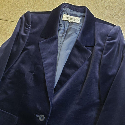 Christian Dior Tailored Jacket Asian fit M US size S Royal Blue Authentic