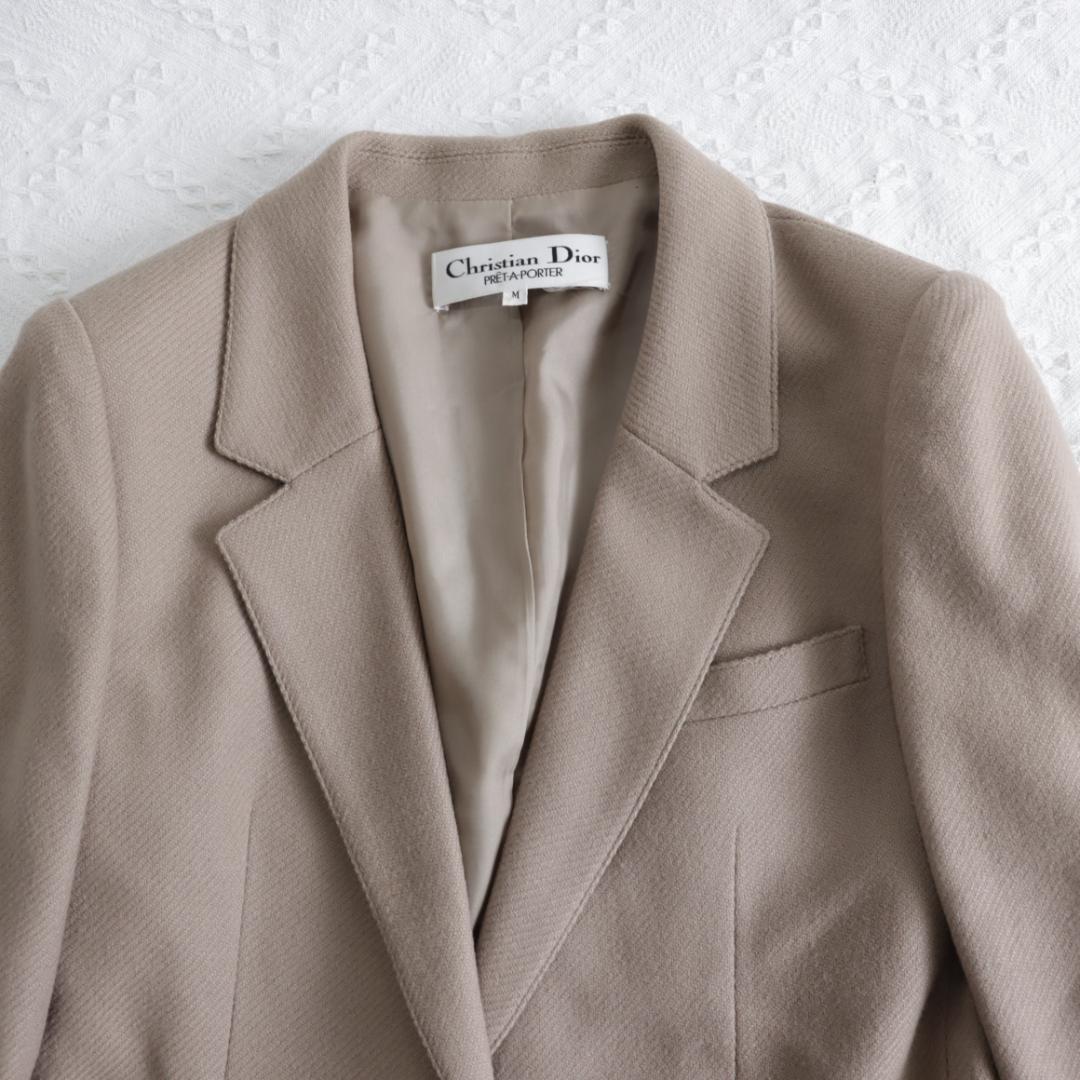 Christian Dior Tailored Jacket Asian fit M US size S Wool Light Brown Authentic