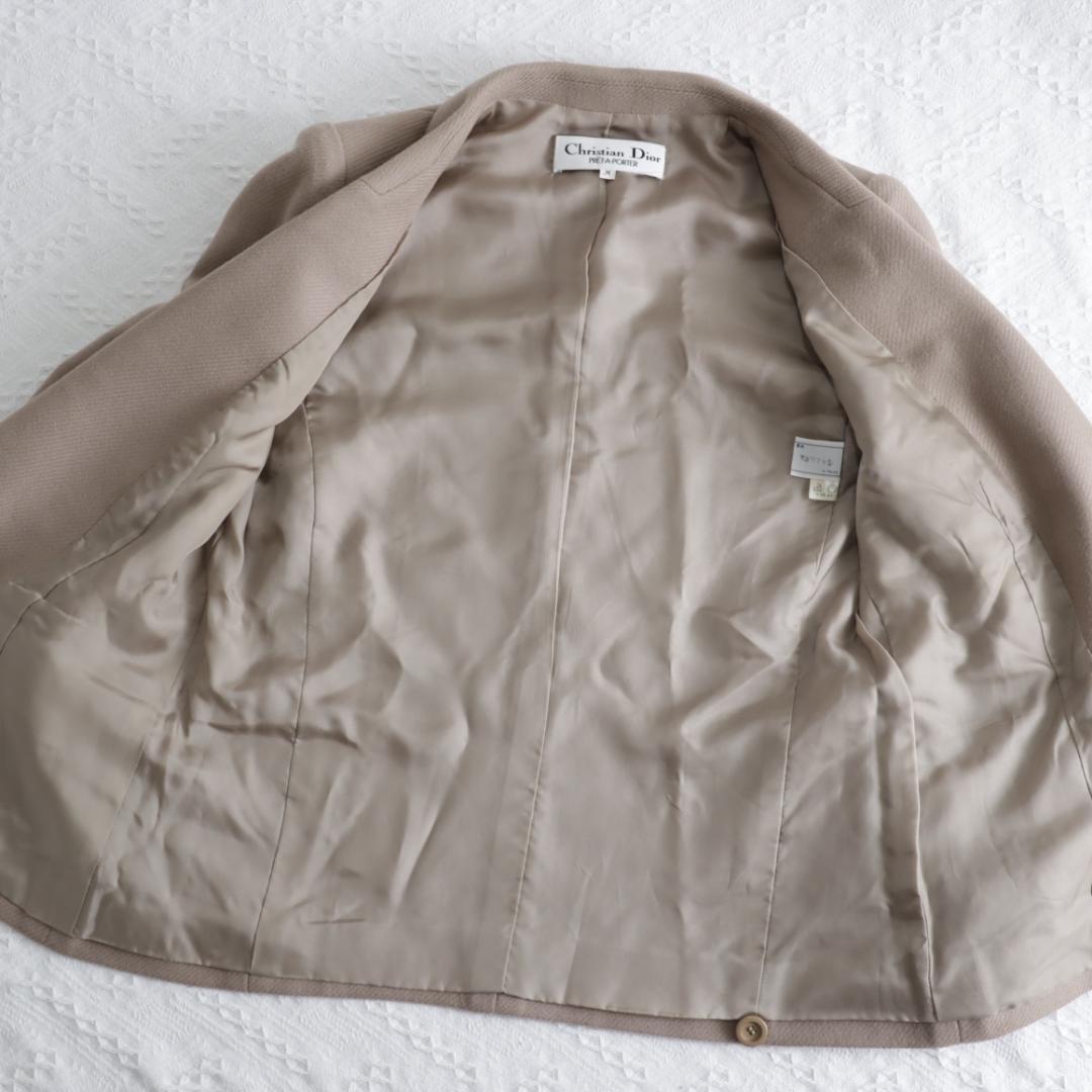 Christian Dior Tailored Jacket Asian fit M US size S Wool Light Brown Authentic