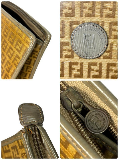 FENDI Clutch Bag Second Bag FF Zucca Brown Authentic
