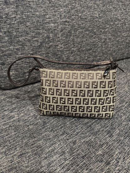 FENDI Hand Shoulder Bag Tote Purse FF Zucca Authentic