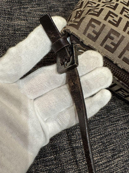 FENDI Hand Shoulder Bag Tote Purse FF Zucca Authentic