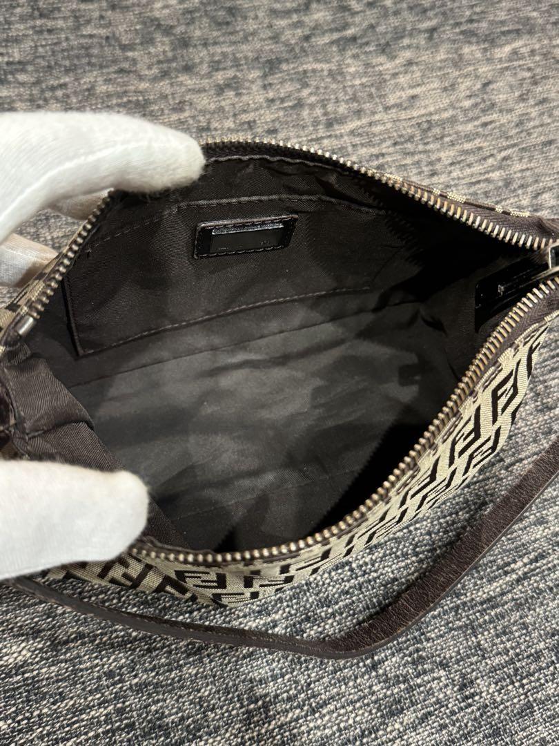 FENDI Hand Shoulder Bag Tote Purse FF Zucca Authentic