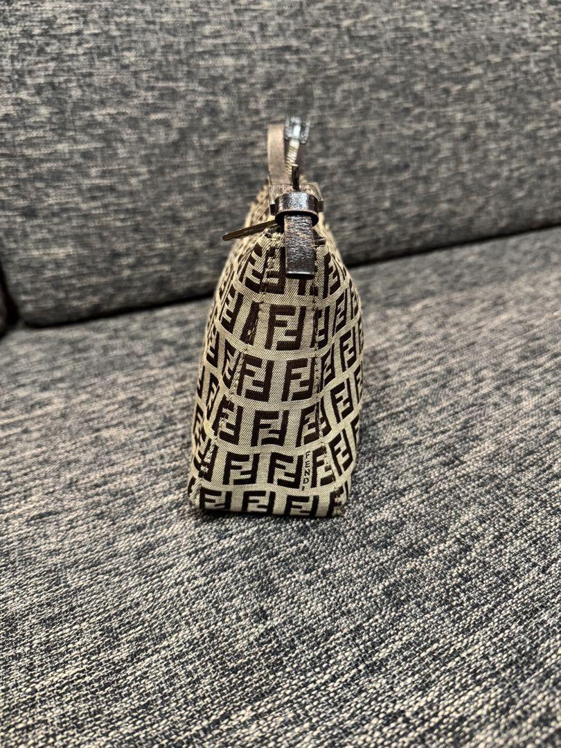 FENDI Hand Shoulder Bag Tote Purse FF Zucca Authentic